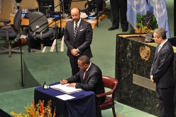 إثيوبيا توقع اتفاقية باريس حول المناخ