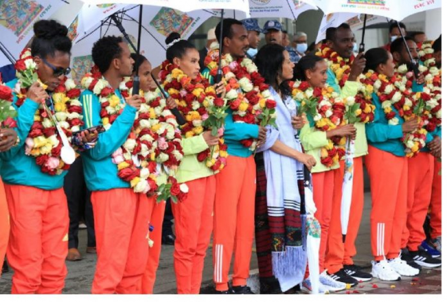 إستقبال حار للوفد الأولمبي الأثيوبي