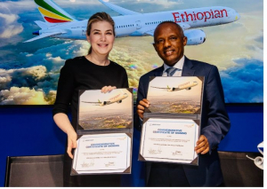 الخطوط الجوية الإثيوبية توقع اتفاقية تبادل معدات طائرات مع شركة بوينغ