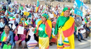 مسيرة لإدانة الهجمات الإرهابية على النساء والأطفال في أديس أبابا