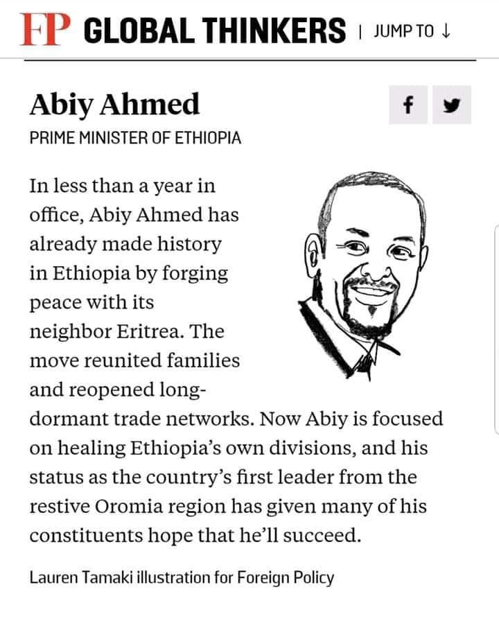 PM Abiy Recognized As A Global Thinker ENA English ENA PM Abiy Recognized As A Global Thinker ENA English ENA