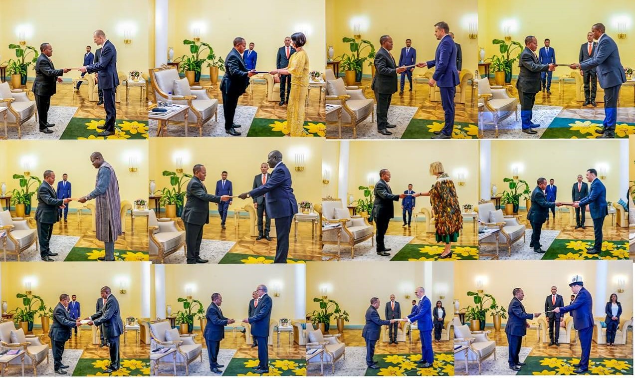 President Taye Receives Credentials of 14 Ambassadors