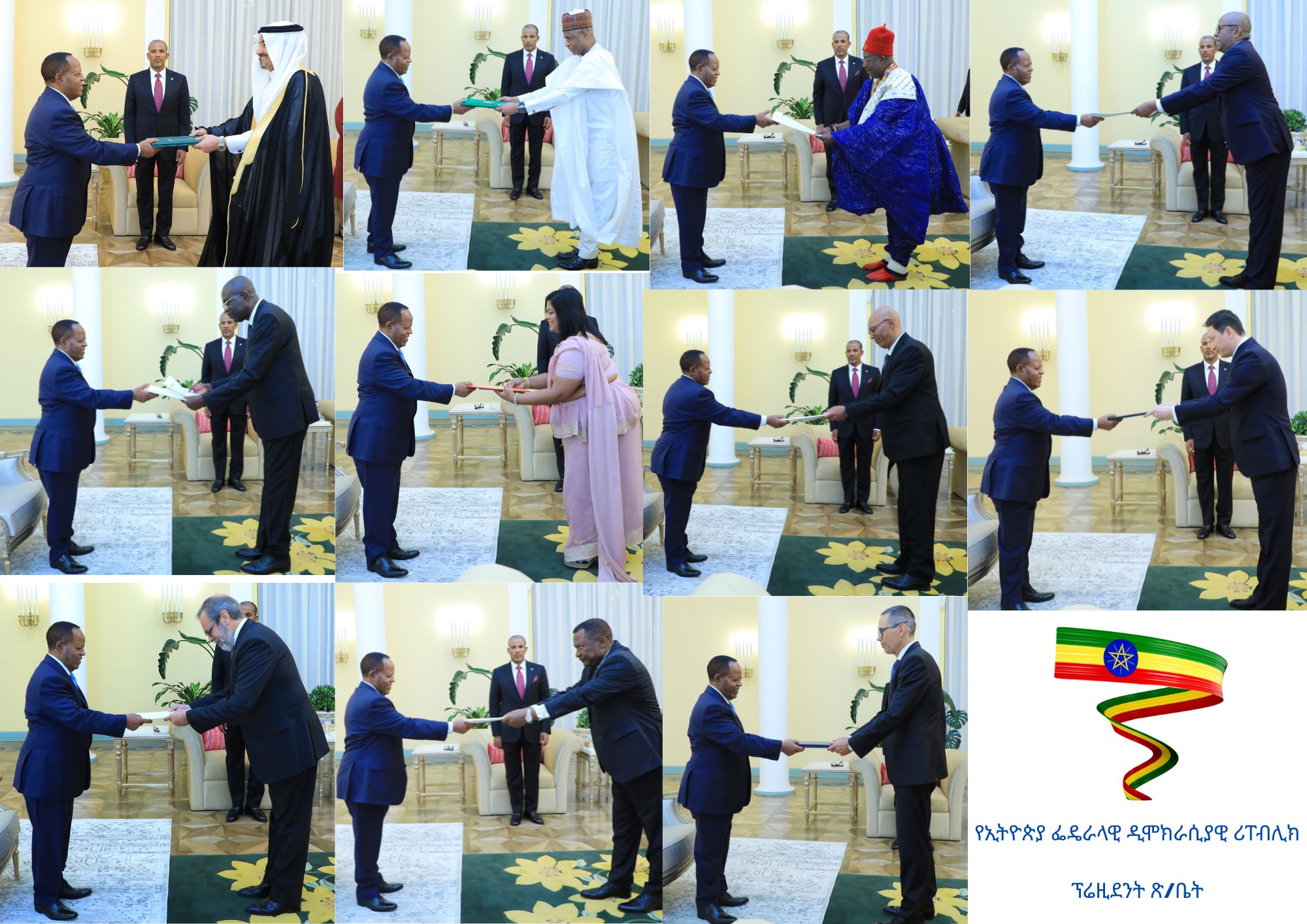 President Taye Receives Credentials of Eleven Ambassadors